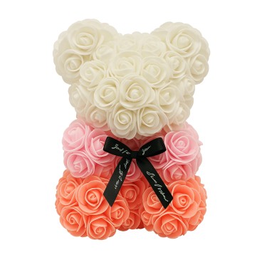 Oso deco rosa flores